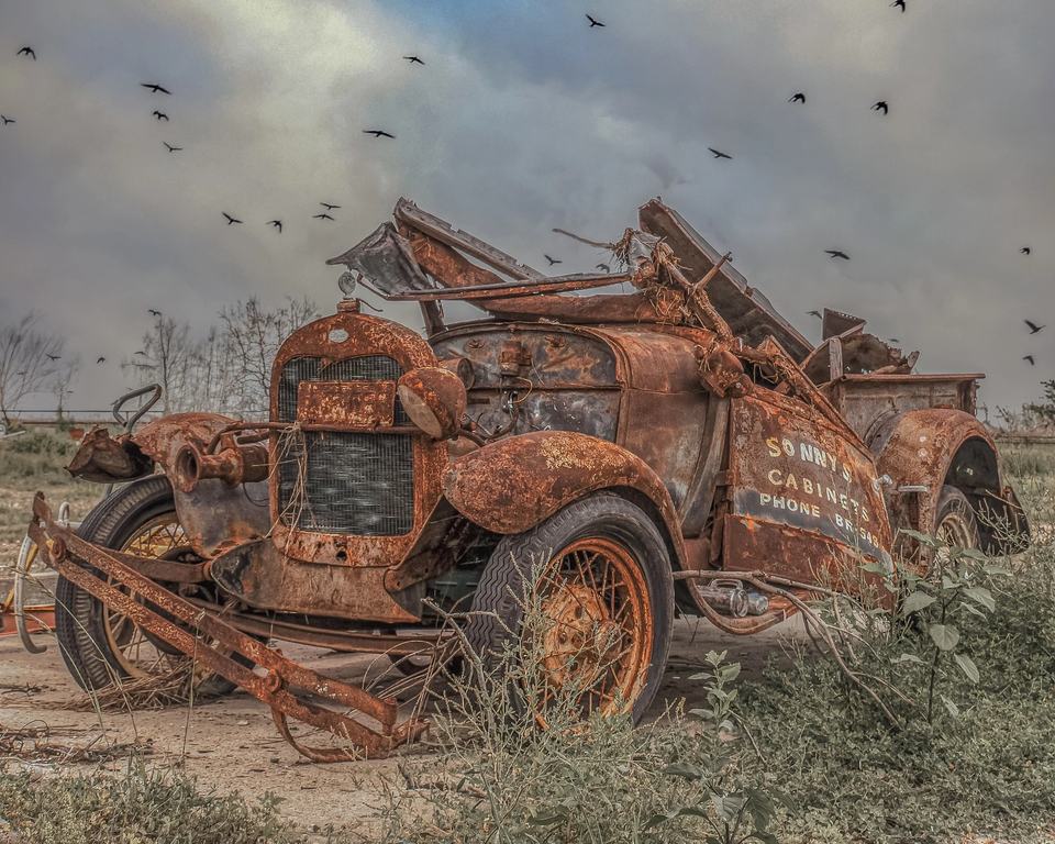 Sonny's Cabinets: An aging work truck becomes an archive of labor, weather, and time.